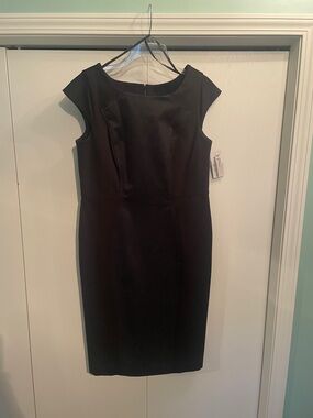 Classic Black Cap-Sleeve Sheath Dress